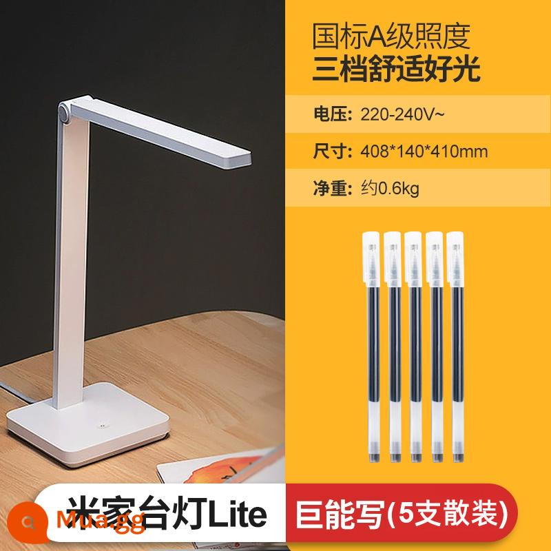 Xiaomi LED Để Bàn Lite Bảo Vệ Mắt Bàn Mijia Sinh Viên Đèn Ngủ Văn Phòng Nghiên Cứu Đặc Biệt Nhỏ Để Bàn 1212 - [Gói Giá Trị] Đèn Bàn Xiaomi Lite + 5 Bút Gel, Bút Phụ Và Đèn Ngủ