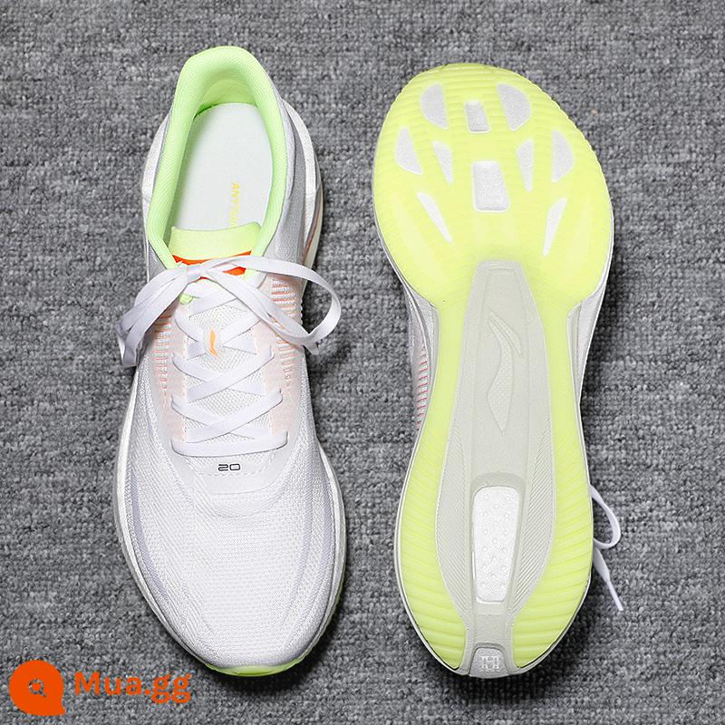 Giày chạy bộ thế hệ 20 siêu nhẹ Li Ning giày nam 2023 giày chạy bộ nam siêu nhẹ thế hệ 20 giày thể thao nam ARBT001 - Thân giày bằng lụa beng màu trắng/vàng huỳnh quang/xanh lá/huỳnh quang đỏ tiêu chuẩn