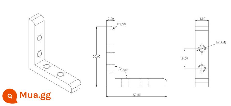 Miễn phí vận chuyển 4040 dày nhôm góc mã 90° mạnh mẽ ép đùn nhôm góc mảnh 4080 nhôm ép đùn vật liệu kết nối gia cố góc nhôm - Mã góc nhôm ép đùn 1530 (một)