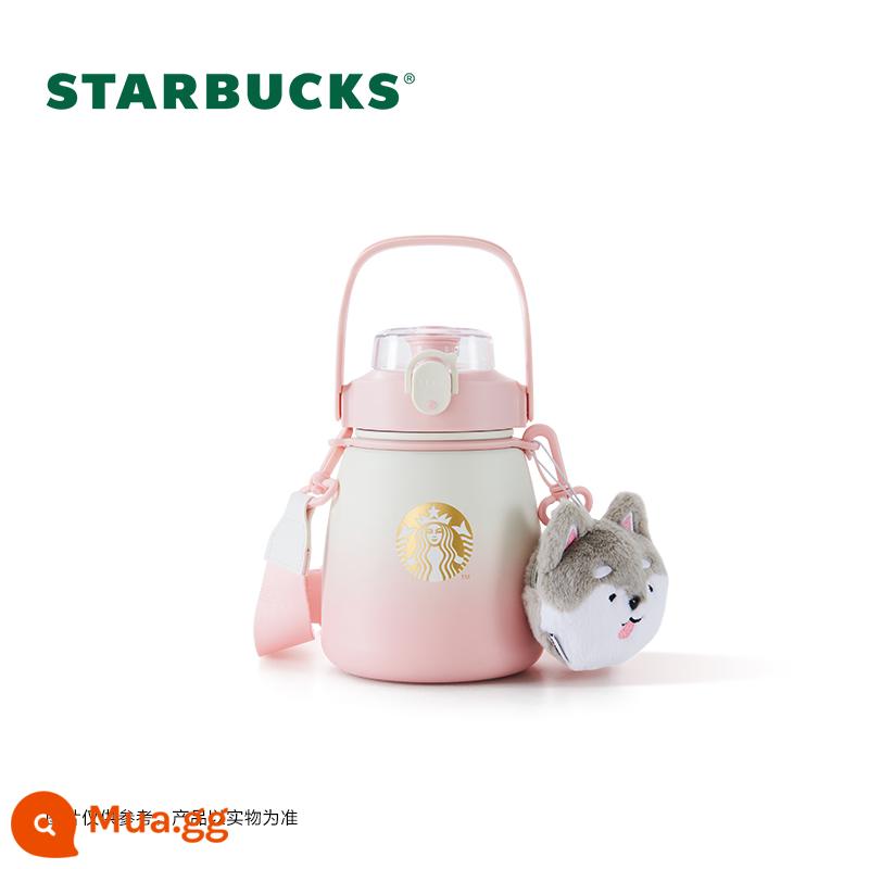 Starbucks Cup Thú Dễ Thương Series Bộ sưu tập Dễ Thương Quà Tặng Giá Trị Cao Mẫu Nam Nữ Học Sinh Cách Nhiệt Cốc Để Bàn Cốc - 1000ml cốc inox dung tích lớn màu hồng dành cho thú cưng dễ thương