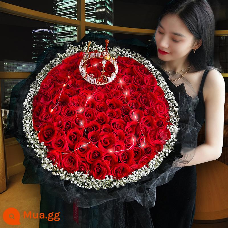 Hong Kong Florist hoa chuyển phát nhanh nội thành Michigan Bó hoa hồng xanh đá xay tặng sinh nhật bạn gái và bạn thân - [Khuyến nghị mới] 99 bông hồng đỏ