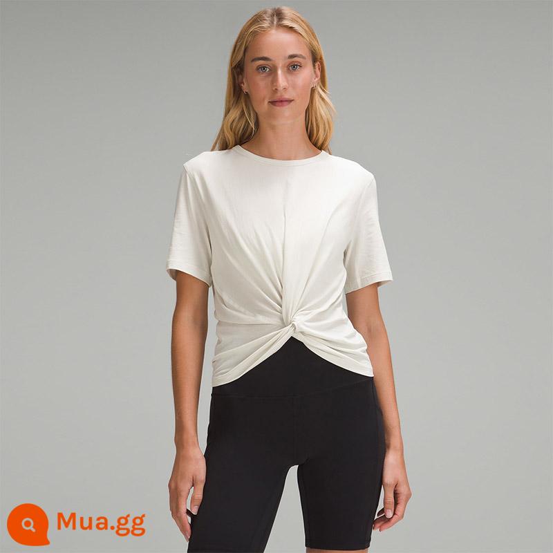 Áo thun thể thao ngắn tay dành cho nữ Crescentlululemon丨LW3GDJS - màu trắng kem