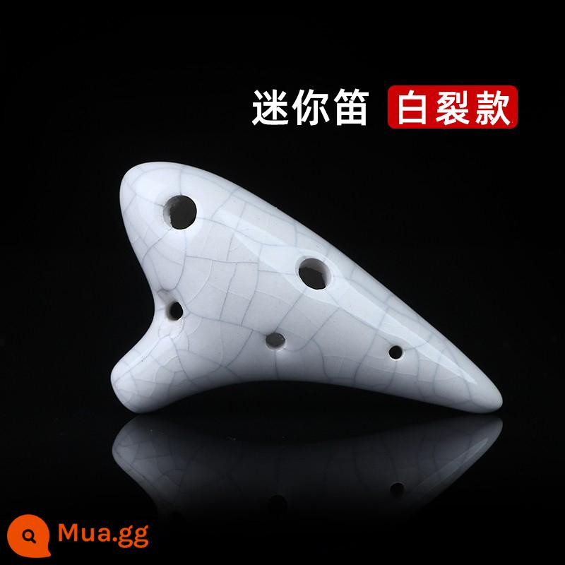 Vòng Cổ Ocarina 6 Lỗ Người Mới Bắt Đầu Mini 6 Lỗ SSF Vòng Cổ Sáo Mini Mặt Dây Chuyền Nhỏ Ocarina Siêu Cao Âm Phím F - vết nứt trắng