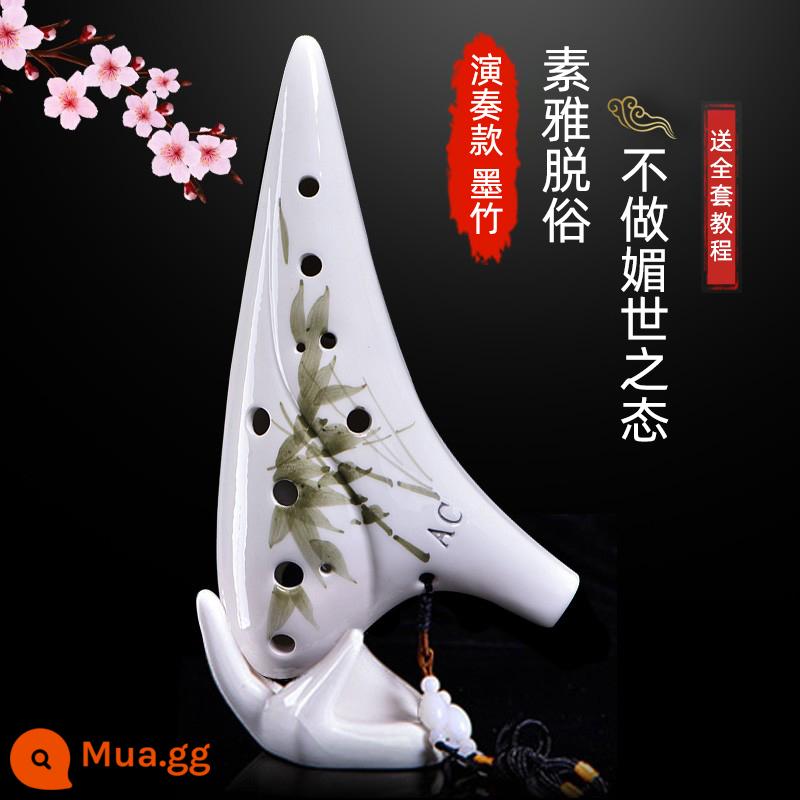 Ocarina 12 lỗ mới bắt đầu người mới bắt đầu alto C chỉnh 12 lỗ AC chuyên nghiệp gốm nhựa học sinh tiểu học 6 nhạc cụ - [Mẫu biểu diễn sân khấu] Mozhu [Chất lượng âm thanh chuyên nghiệp]