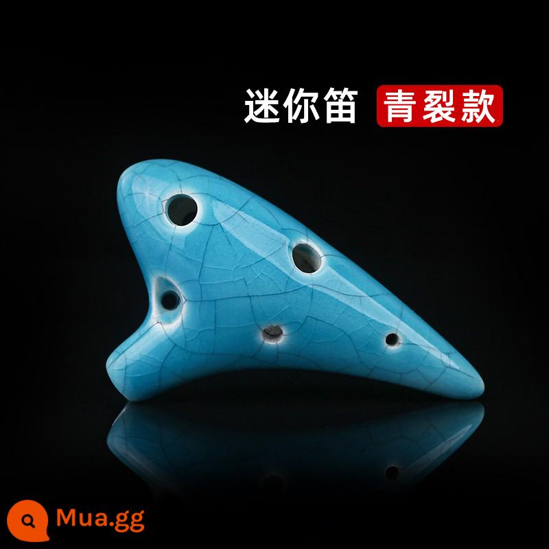 Vòng Cổ Ocarina 6 Lỗ Người Mới Bắt Đầu Mini 6 Lỗ SSF Vòng Cổ Sáo Mini Mặt Dây Chuyền Nhỏ Ocarina Siêu Cao Âm Phím F - Vết nứt màu xanh