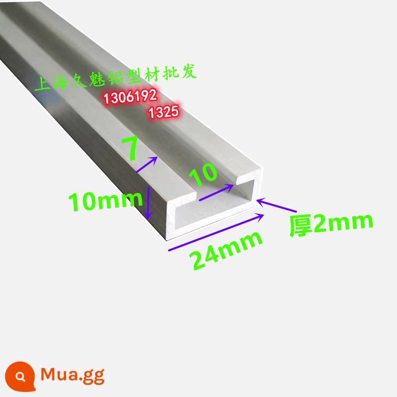 Rãnh hình chữ C hợp kim nhôm hướng dẫn lắp đặt cảm biến đường ray rãnh công tắc quang điện quăn bên trong rãnh chữ U màu đen vật liệu ép đùn nhôm công nghiệp - Tổng chiều rộng 24 khe 10 Giá mỗi mét