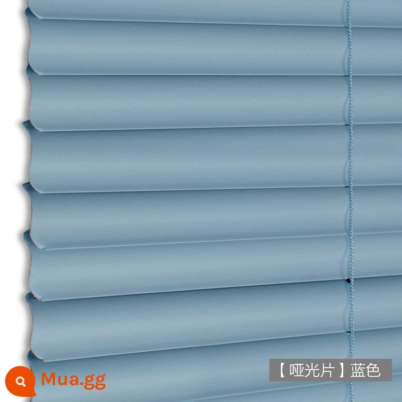 Rèm Venetian PVC Không Đục Lỗ CR9 Cho Phòng Thay Đồ, Nhà Bếp, Phòng Tắm, Tấm Che Nắng Chống Thấm Nước Và Chống Dầu, Tấm Che Nắng Nâng - [Tấm mờ] màu xanh