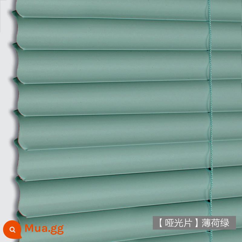 Rèm Venetian PVC Không Đục Lỗ CR9 Cho Phòng Thay Đồ, Nhà Bếp, Phòng Tắm, Tấm Che Nắng Chống Thấm Nước Và Chống Dầu, Tấm Che Nắng Nâng - [Tấm mờ] Màu xanh bạc hà