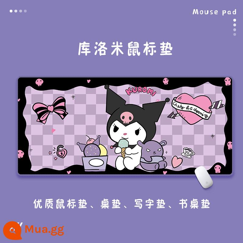 Miếng lót chuột Kulomi ngoại cỡ cô gái dễ thương chơi game chống thấm nước để bàn văn phòng máy tính lớn miếng lót bàn phím để bàn - Bạc D199 (29)