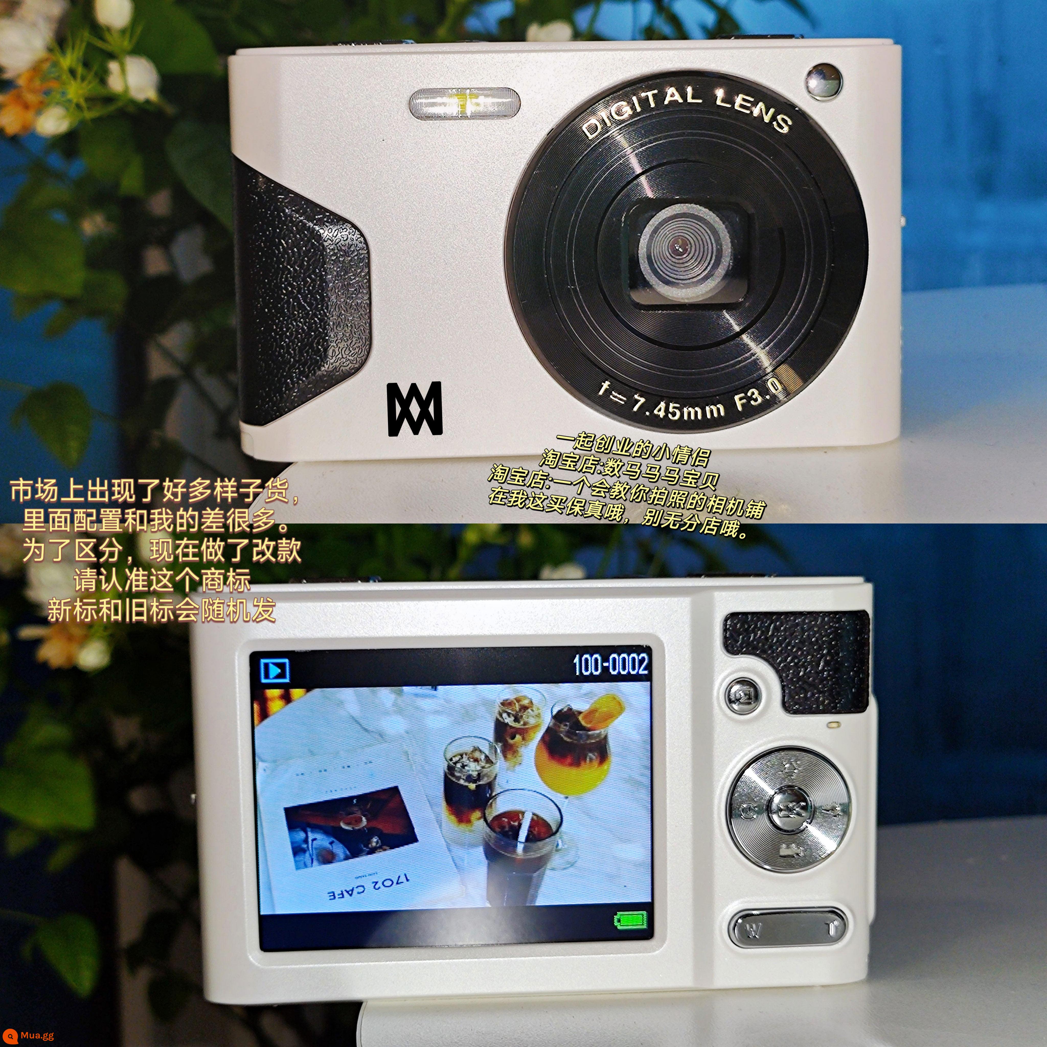 Sinh Viên Máy Ảnh Kỹ Thuật Số Retro CCD Khuôn Viên HD Di Động Nhỏ Vlog Camera Thẻ Vào Camera Quà Tặng - Phiên bản nâng cấp màu trắng (có thể quay video và truyền sang điện thoại di động)