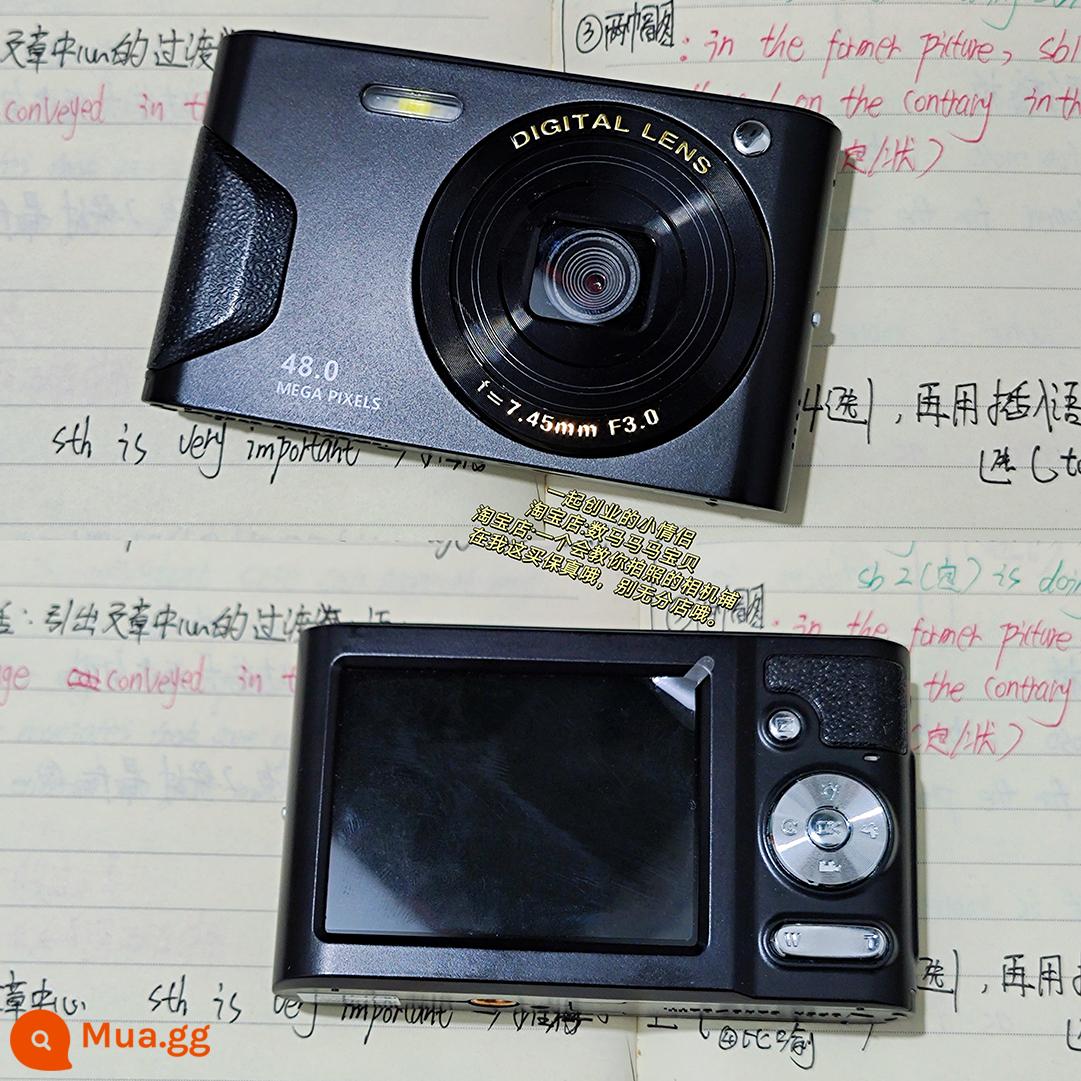 Sinh Viên Máy Ảnh Kỹ Thuật Số Retro CCD Khuôn Viên HD Di Động Nhỏ Vlog Camera Thẻ Vào Camera Quà Tặng - Phiên bản nâng cấp màu đen (có thể quay video và truyền sang điện thoại di động)