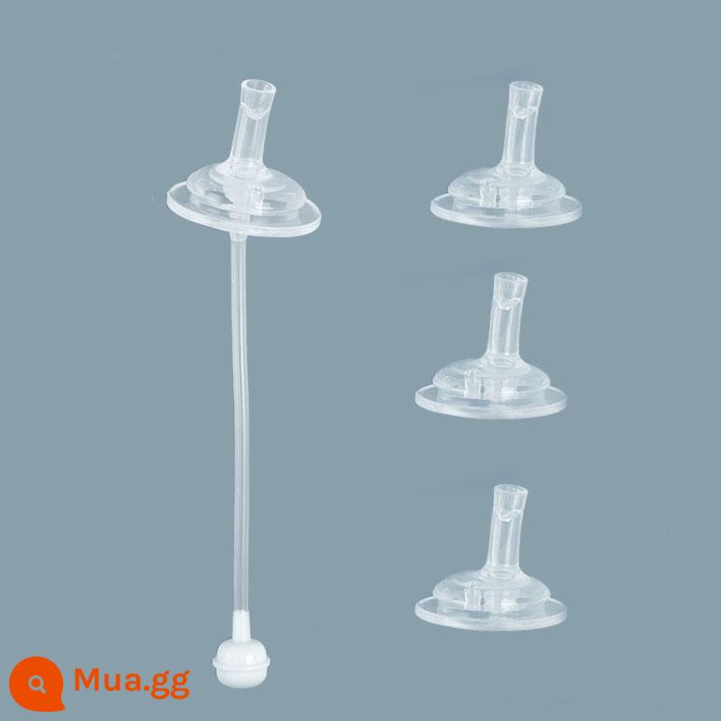 Thích hợp cho bình sữa Gro Mimi ống hút núm vú núm vú nước núm vú silicone không vị bóng trọng lực phụ kiện ống thẳng cho bé - 1 bộ bi trọng lực chữ V + 3 vòi, bắn thêm 2 quả tặng 1 vòi