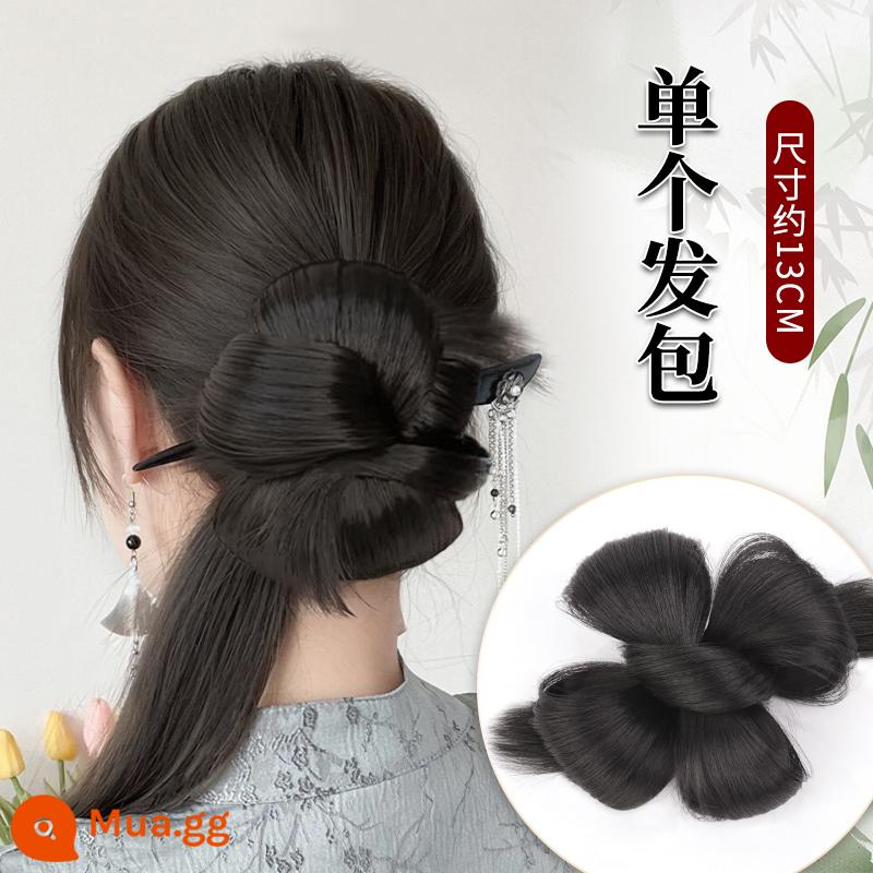 Phong cách Trung Quốc mới đầu bóng tóc giả tóc Hanfu phong cách cổ xưa búi tóc bun mô phỏng túi tóc trang phục cổ xưa nụ hoa ở phía sau đầu - Nụ tóc kiểu Trung Quốc mới [nâu đen]