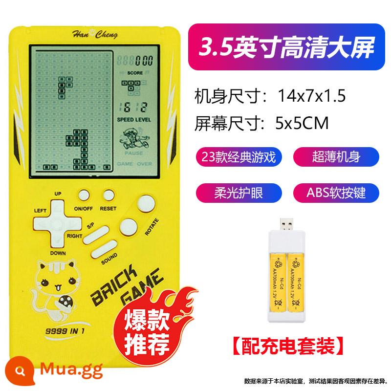 2024 Bảng điều khiển trò chơi Tetris 4.1 inch mới cầm tay 8090 cổ điển retro cổ điển hoài niệm thời thơ ấu của trẻ em phát triển câu đố Tetris cầm tay máy mini món quà nhỏ công nghệ - [50% người dùng lựa chọn] 3,5 inch màu vàng (có bộ sạc) 23 game