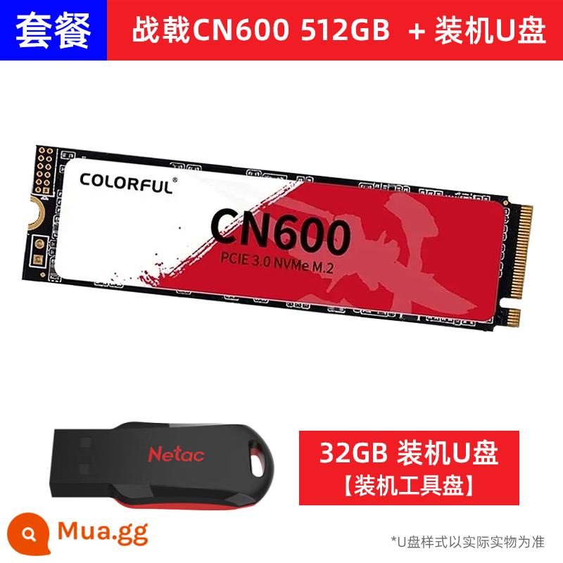 Nhiều màu sắc CN600 512G M.2 SSD máy tính để bàn NVME notebook pcie 4.0 ổ cứng thể rắn 1T - Ổ đĩa flash USB cài đặt Zhanji CN600 512GB+32 GB