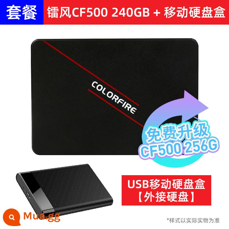 Ổ đĩa trạng thái rắn cho máy tính để bàn SSD SL500 512G 500G đầy màu sắc Giao diện SATA3 2,5 inch - CF500 240GB + hộp ổ cứng di động