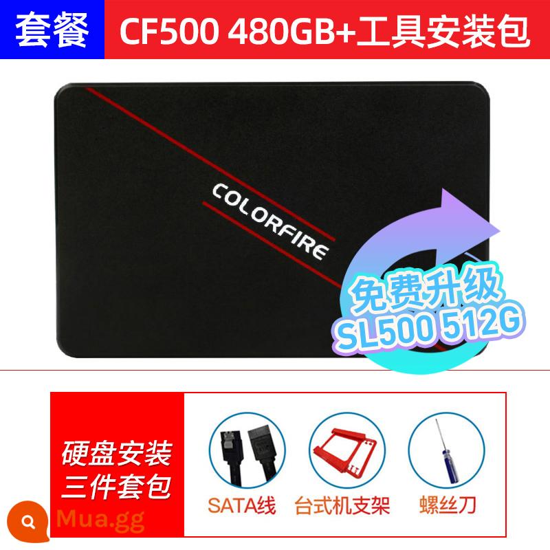 Ổ đĩa trạng thái rắn cho máy tính để bàn SSD SL500 512G 500G đầy màu sắc Giao diện SATA3 2,5 inch - CF500 480GB + Bộ cài đặt máy tính để bàn