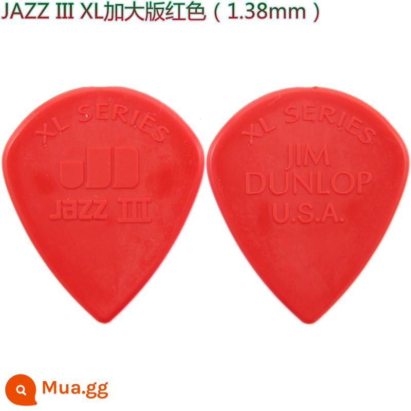 American Dunlop Jazz 3 XL MAX GRIP ULTEX JAZZ 3 gỗ dân gian guitar điện bass mái chèo - JAZZ 3XL phiên bản phóng to màu đỏ (1.38mm)