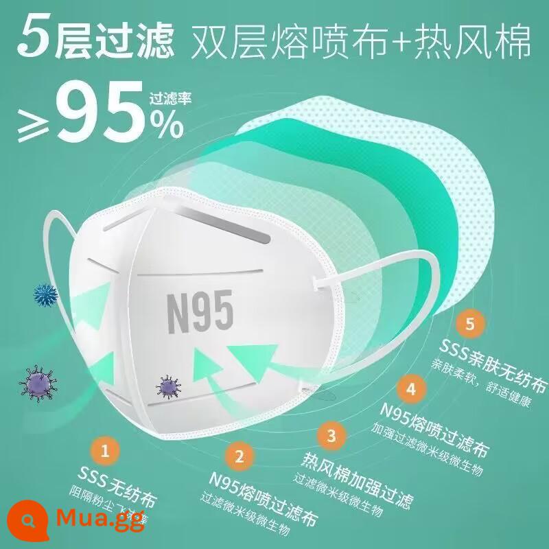 Khẩu trang N95 chính hãng 5 lớp tiêu chuẩn quốc gia bảo vệ người lớn nam nữ thoáng khí độc lập ba chiều chống sương mù chống sương mù và chống bụi - Chụp bao nhiêu ảnh tùy thích. N95 chính hãng. Miễn phí vận chuyển cho 20 tấm.