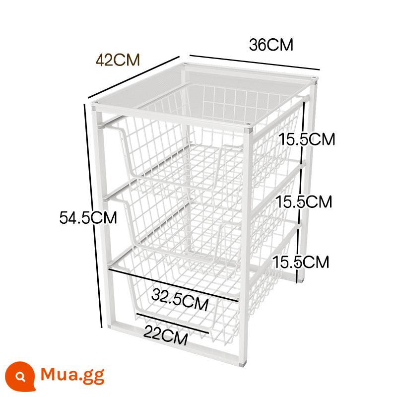 Tủ quần áo ngăn kéo lưu trữ đóng hộp quần áo giỏ lưu trữ quần áo ngăn kéo hộp lưu trữ hộp ký túc xá hoàn thiện tủ đồ hiện vật - Ba lớp với lưới trên cùng