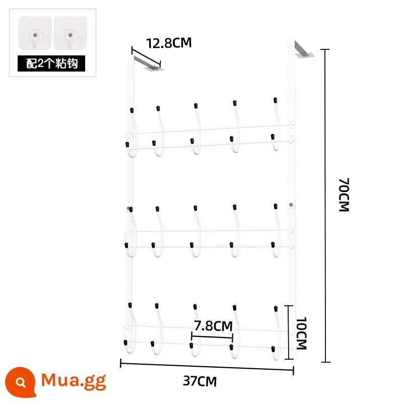 Tủ quần áo lưu trữ treo tường rổ móc giá treo móc treo mũ giá túi hiện vật miễn phí đấm tường quần áo - Trắng (móc + móc + móc)