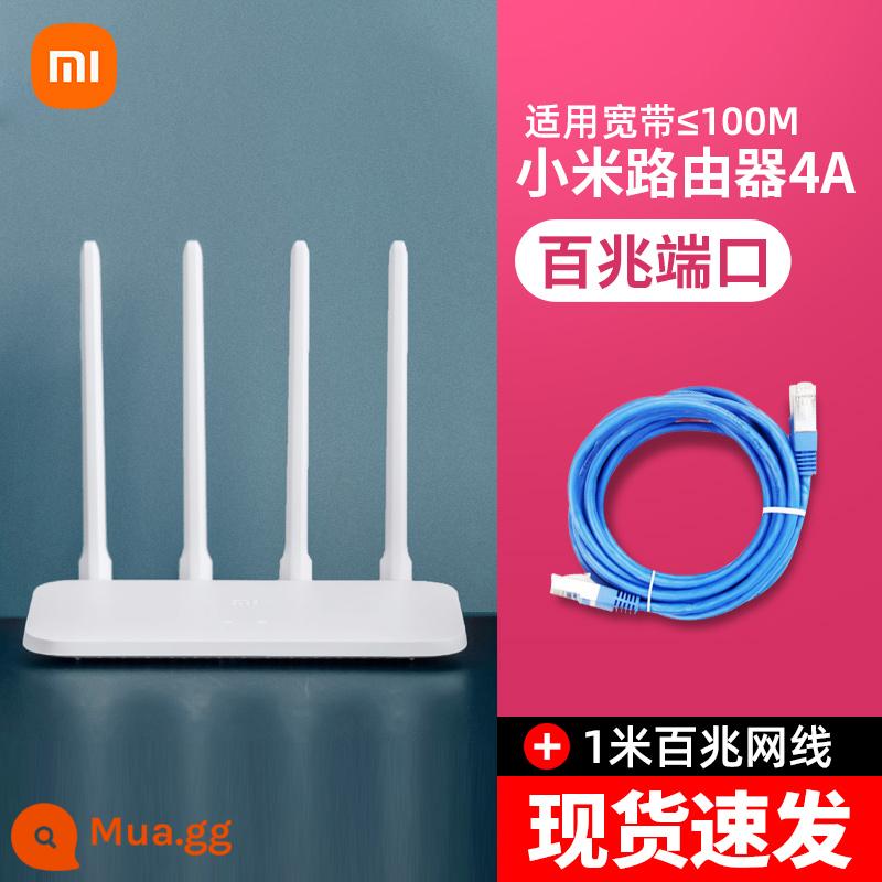 Bộ định tuyến Millet 4A phiên bản Gigabit tần số kép cổng Gigabit không dây gia đình 5G wifi cáp quang tốc độ cao xuyên tường king 4c - Router Xiaomi 4A [bản 100M] + Cáp mạng cao cấp 1m, bảo hành 1 năm