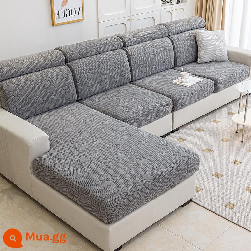 Đan kết hợp đàn hồi đa năng bao gồm tất cả ghế sofa bốn mùa đa năng đệm lưng bọc ghế sofa đệm - Móng mèo (quý ông xám)