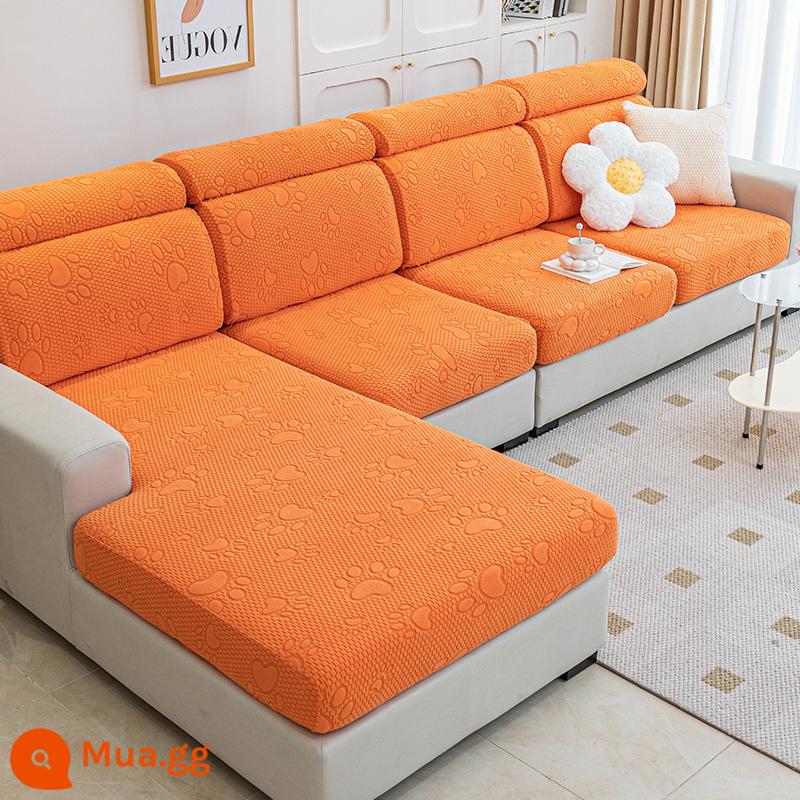 Đan kết hợp đàn hồi đa năng bao gồm tất cả ghế sofa bốn mùa đa năng đệm lưng bọc ghế sofa đệm - Móng Vuốt Mèo (Màu cam rực rỡ)