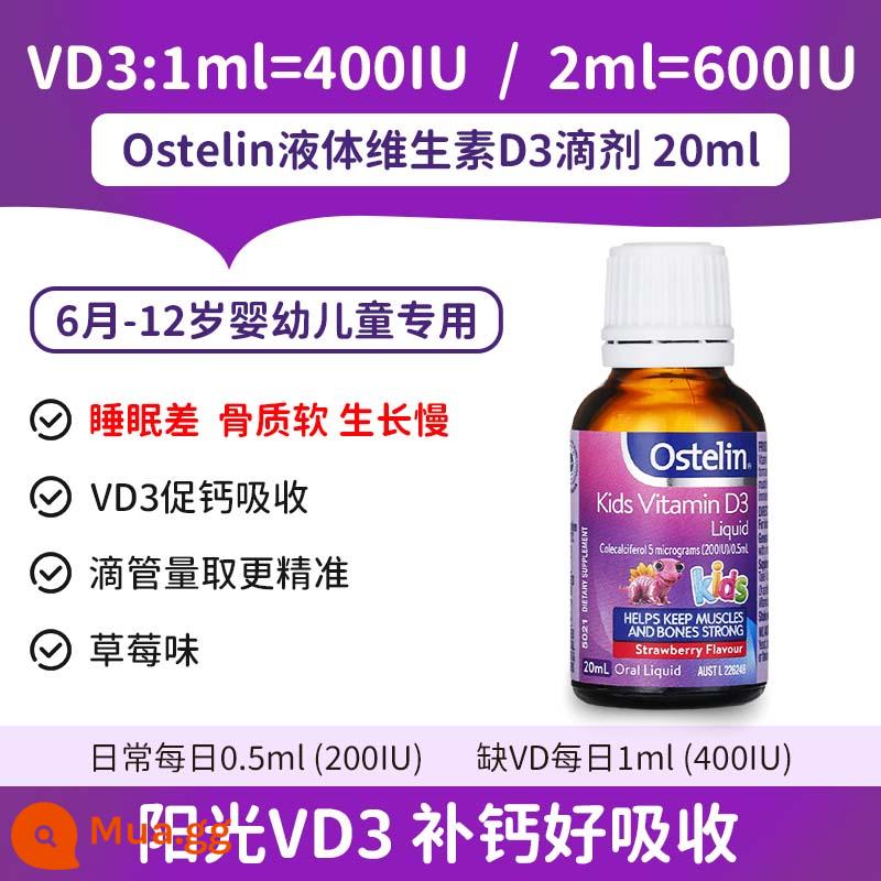 [Sản phẩm mới] Viên nén nhai Ostelin Canxi vitamin D cho trẻ em VD Dinosaur Canxi 90 viên - VD3 dạng lỏng 20ml [Đối tác vàng bổ sung canxi]