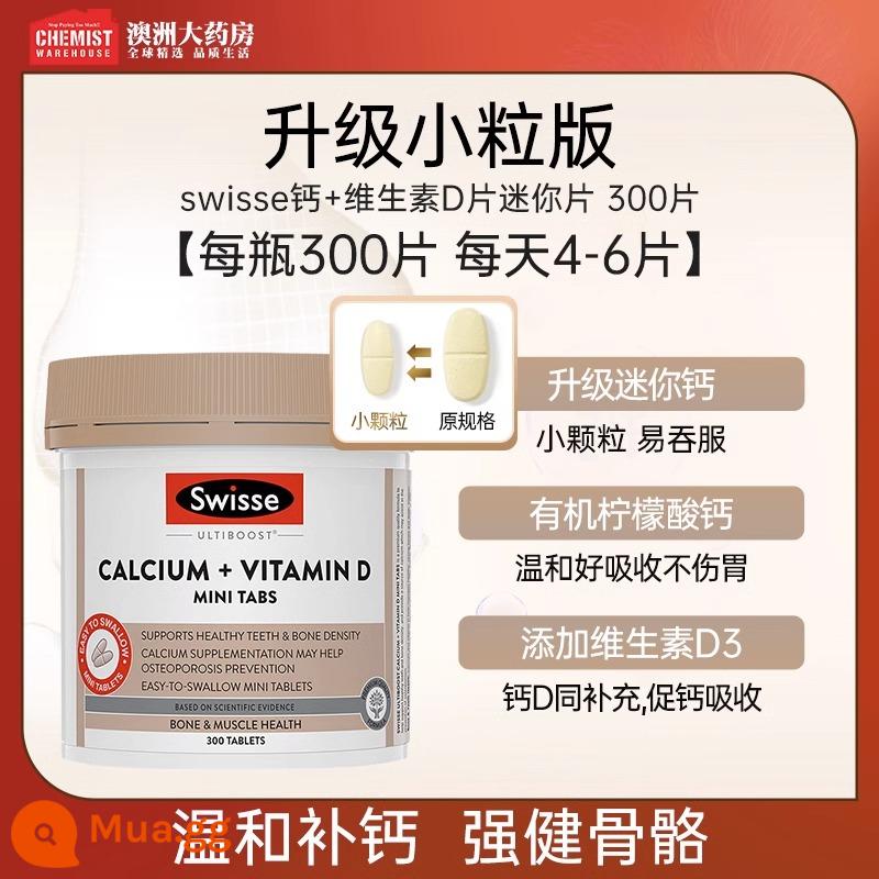 Viên canxi Swisse Swisse vd vitamin citrate canxi empress canxi bà bầu bổ sung canxi người trung niên và người già của Úc - [Phiên bản nâng cấp dạng hạt nhỏ] Viên canxi mini Swisse 300 viên