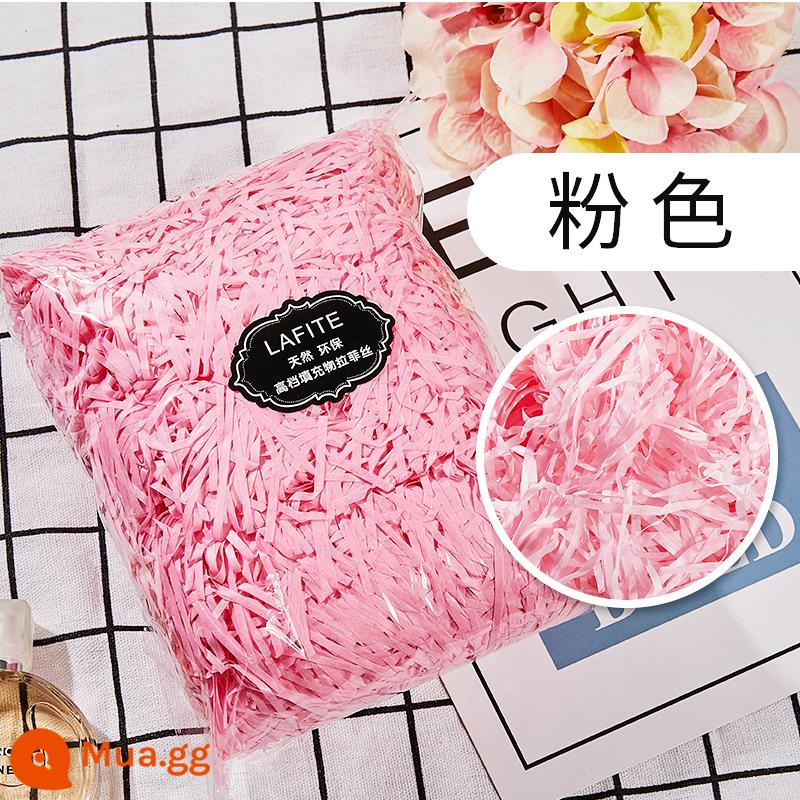 Hộp quà tặng raffia vụn giấy lụa sáng tạo hộp kẹo làm bánh Tanabata ngày lễ tình nhân đóng gói quà tặng phụ miễn phí vận chuyển - Hồng