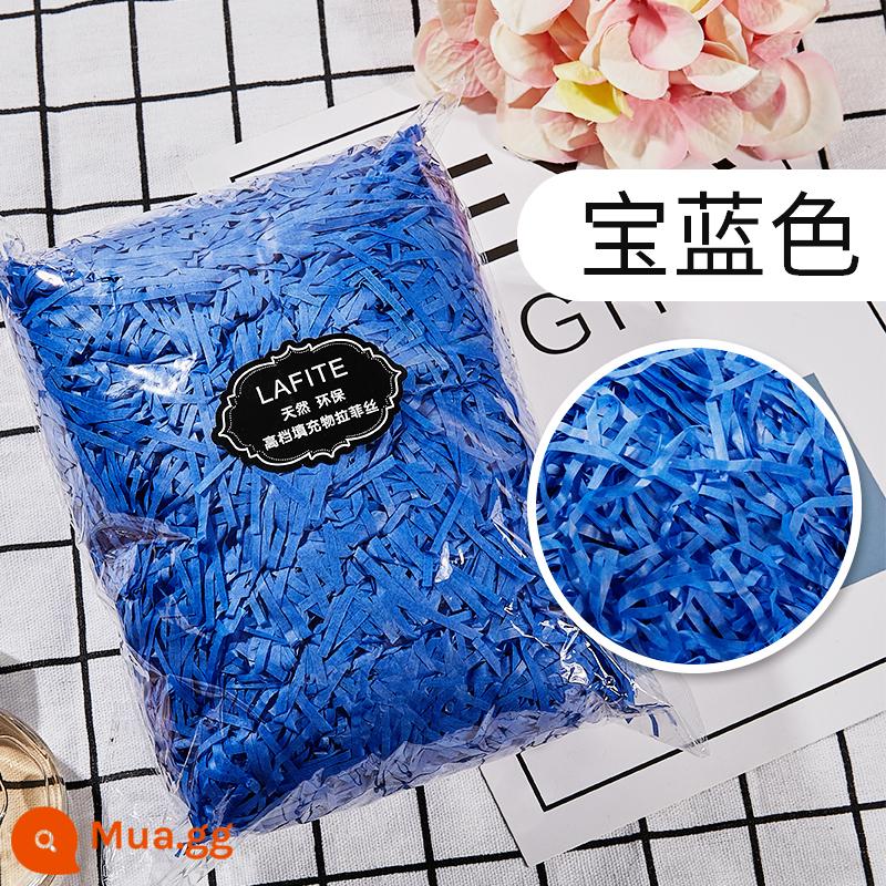 Hộp quà tặng raffia vụn giấy lụa sáng tạo hộp kẹo làm bánh Tanabata ngày lễ tình nhân đóng gói quà tặng phụ miễn phí vận chuyển - xanh đậm