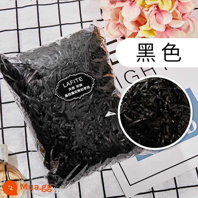 Hộp quà tặng raffia vụn giấy lụa sáng tạo hộp kẹo làm bánh Tanabata ngày lễ tình nhân đóng gói quà tặng phụ miễn phí vận chuyển - đen