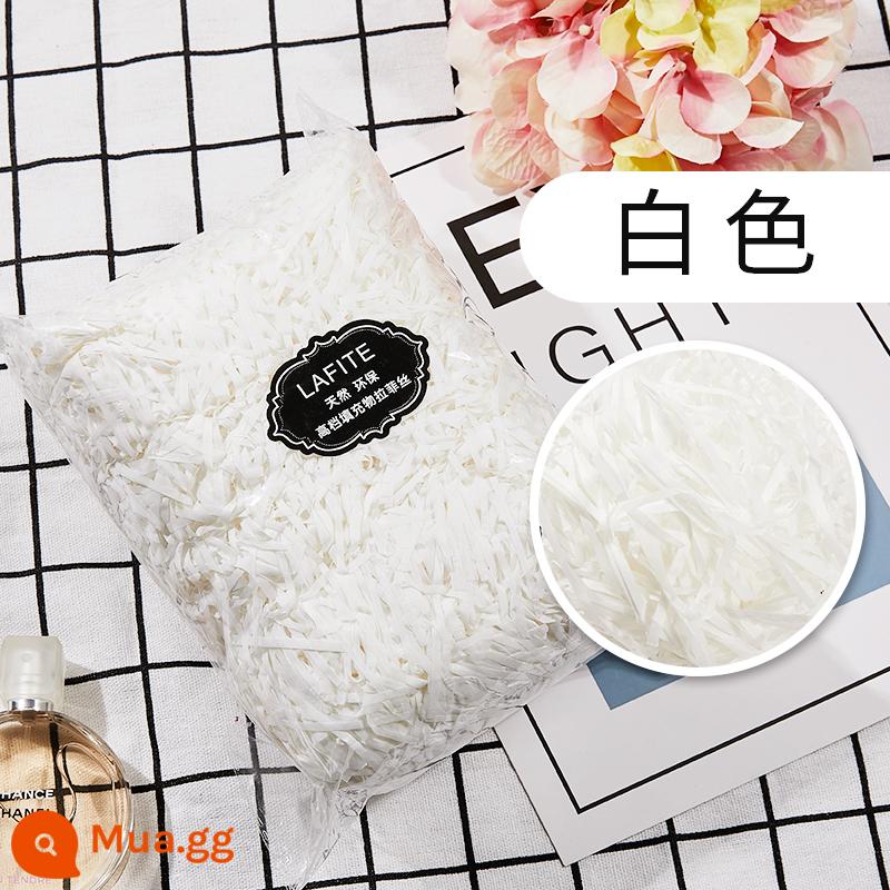 Hộp quà tặng raffia vụn giấy lụa sáng tạo hộp kẹo làm bánh Tanabata ngày lễ tình nhân đóng gói quà tặng phụ miễn phí vận chuyển - Trắng