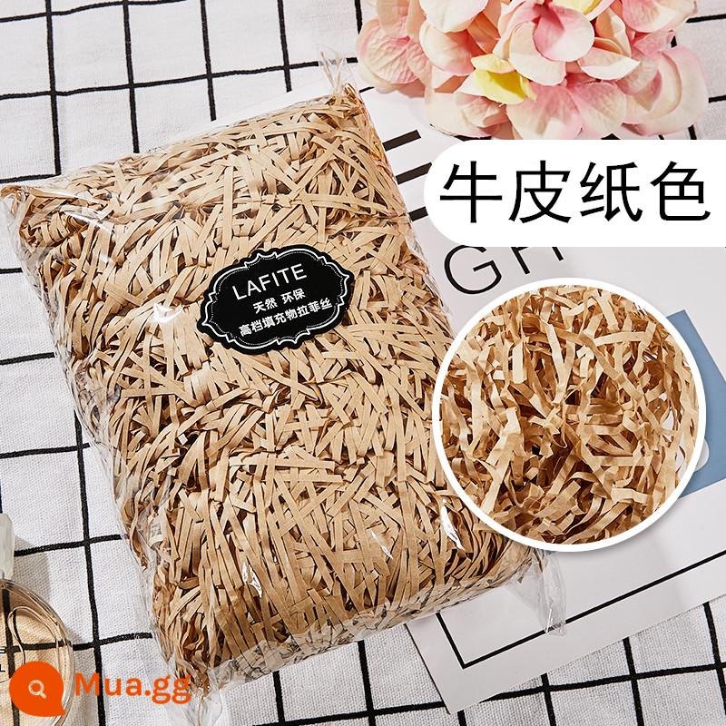 Hộp quà tặng raffia vụn giấy lụa sáng tạo hộp kẹo làm bánh Tanabata ngày lễ tình nhân đóng gói quà tặng phụ miễn phí vận chuyển - Màu giấy kraft