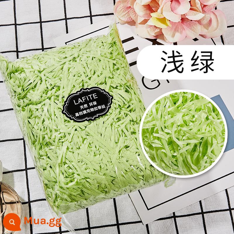 Hộp quà tặng raffia vụn giấy lụa sáng tạo hộp kẹo làm bánh Tanabata ngày lễ tình nhân đóng gói quà tặng phụ miễn phí vận chuyển - màu xanh lợt