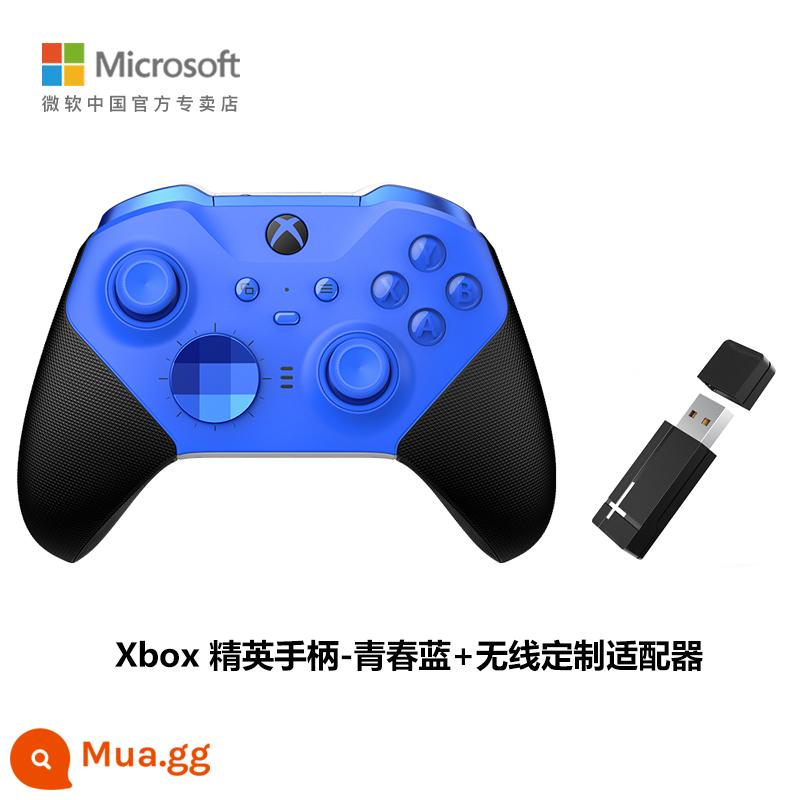 Tay cầm Microsoft Xbox tay cầm xboxseries elite thế hệ thứ hai 2PCXboxoneS Bluetooth không dây 2022 Apple adapter ipad tay cầm chơi game xbox - Elite Controller Youth Edition-Blue + Bộ điều hợp không dây tùy chỉnh