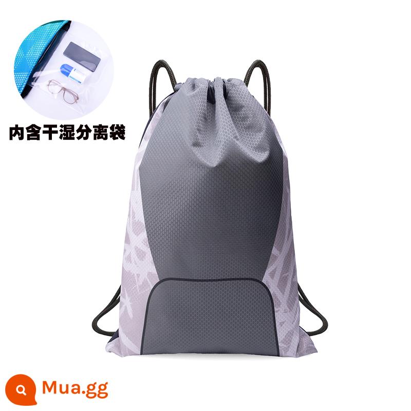 Zackpack thể thao túi vải Oxford chống thấm nước Túi in logo tùy chỉnh ba lô dây rút ba lô bóng rổ nam nữ - Túi đựng bóng rổ DB6 kỷ niệm kiêng khem màu xám