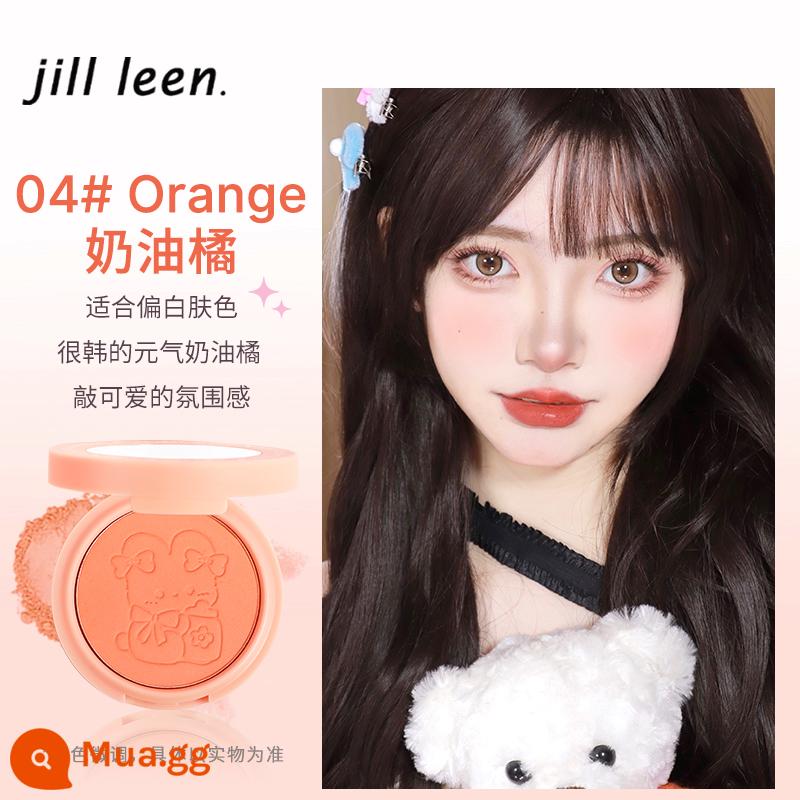 Bột thịt JILL LEEN má hồng đào bột ngọc trai với đèn flash mờ kem chống thấm nước cam làm sáng tông màu da mặt trời đỏ nữ - 04# cam kem cam