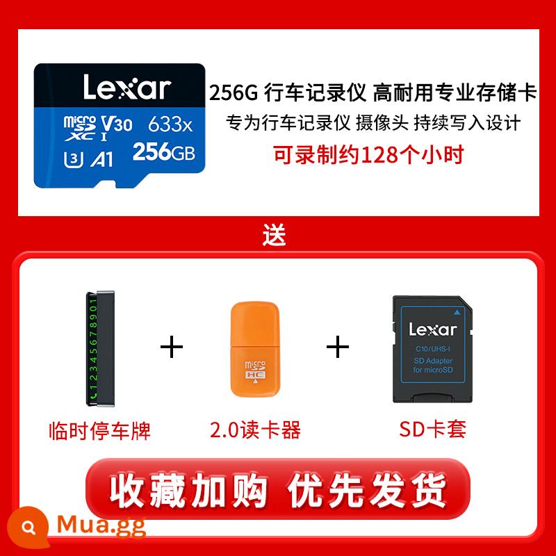 Lexar Lexar Nissan máy ghi âm lái xe thẻ nhớ đặc biệt Thẻ TF 128GB giám sát tốc độ cao ống kính chụp ảnh thẻ nhớ Sylphy thế hệ thứ 14 Qijun Qashqai Tiida thẻ nhỏ microsd - Thẻ 256GB độ bền cao đi kèm biển đỗ xe + đầu đọc thẻ + ngăn đựng thẻ