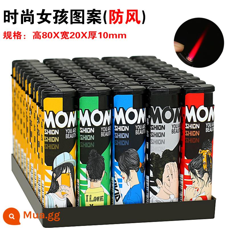 [Nguồn xưởng sản xuất] 50 cái bật lửa hộ gia đình chống cháy nổ dùng một lần Mingnan Pu cửa hàng tiện lợi siêu thị miễn phí vận chuyển - Thời trang nữ [Ngọn lửa đỏ chống gió]