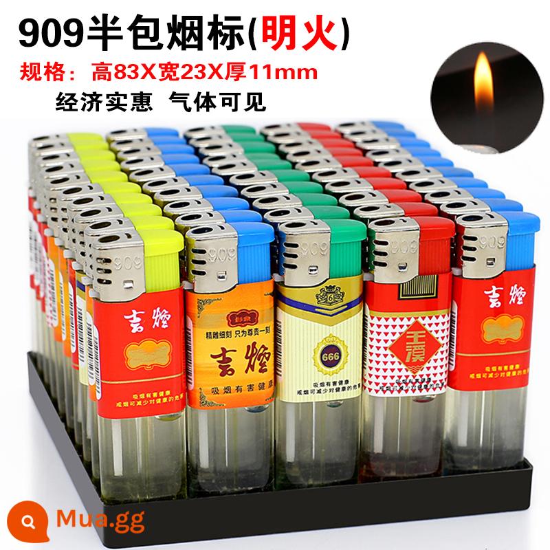 [Nguồn xưởng sản xuất] 50 cái bật lửa hộ gia đình chống cháy nổ dùng một lần Mingnan Pu cửa hàng tiện lợi siêu thị miễn phí vận chuyển - Nửa bao thuốc lá màu hồng [ngọn lửa mở]