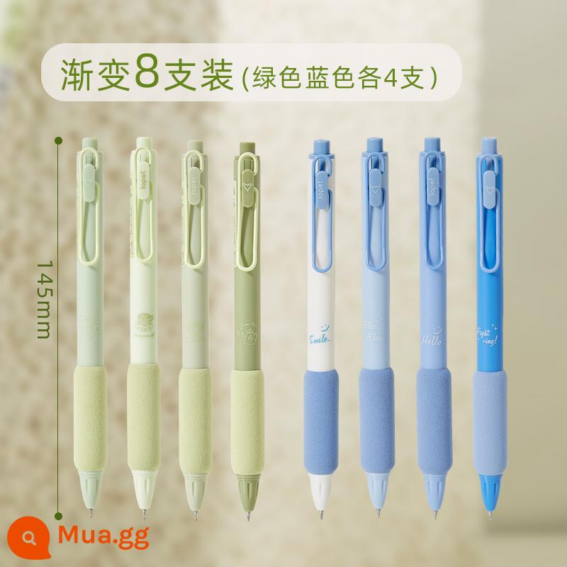 Lớp 2, lớp 3, nhấn bút gel Đầu bút ST bút làm khô nhanh bút thi 0,5mm dành riêng cho học sinh trung học cơ sở học sinh văn phòng phẩm có giá trị cao bút đen bút bi mực đen bút mực nước bút gel - [Gói 8] Xanh Matcha + Xanh Da Trời