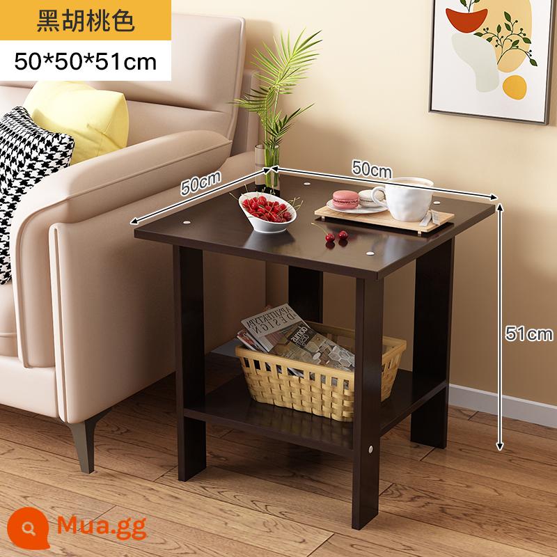 Bàn nhỏ, sofa, bàn cà phê căn hộ nhỏ cho phòng khách, nhà cho thuê, kệ đầu giường, bàn trà đơn giản Bắc Âu - Gỗ óc chó đen 50*50*51 [có góc chống va đập]