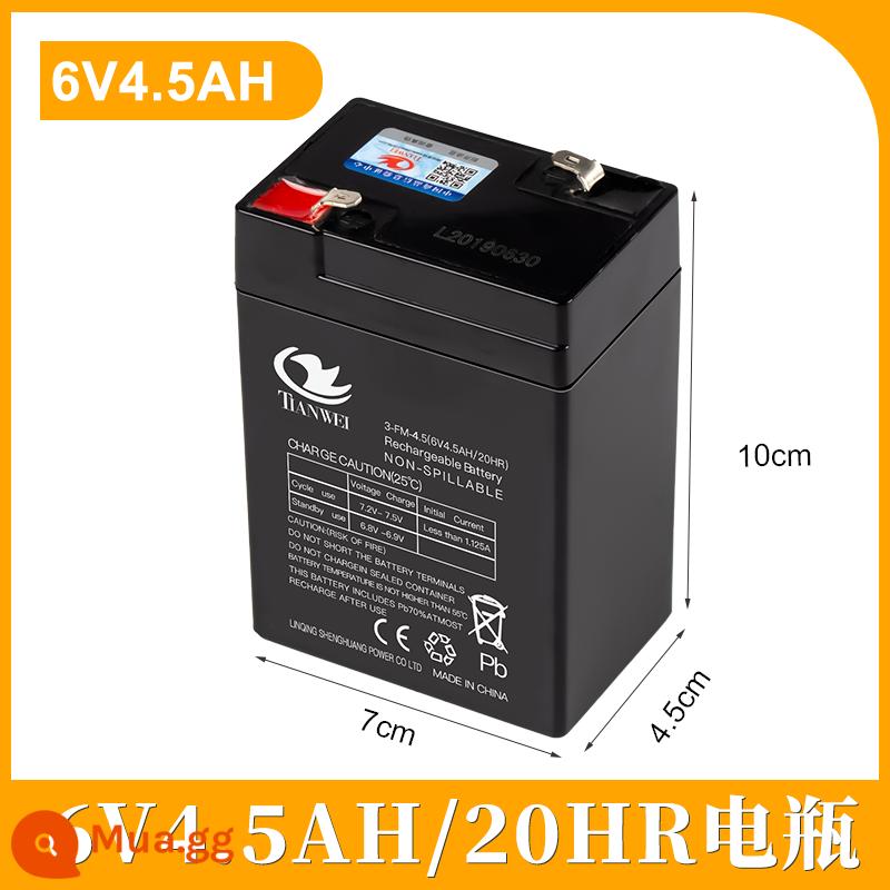 6V4AH4.5AHV7ah 6V12V điện đồ chơi trẻ em ô tô xe máy xe đẩy pin sạc pin - 6V4.5AH [Pin Tianwei]