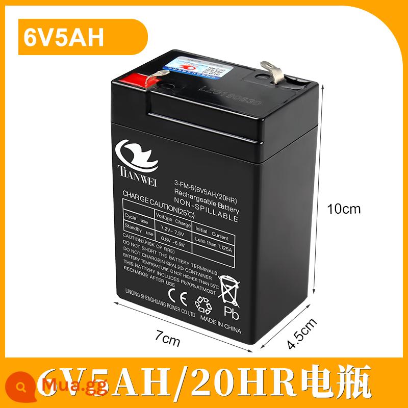 6V4AH4.5AHV7ah 6V12V điện đồ chơi trẻ em ô tô xe máy xe đẩy pin sạc pin - 6V5AH [Pin dung lượng lớn Tianwei]