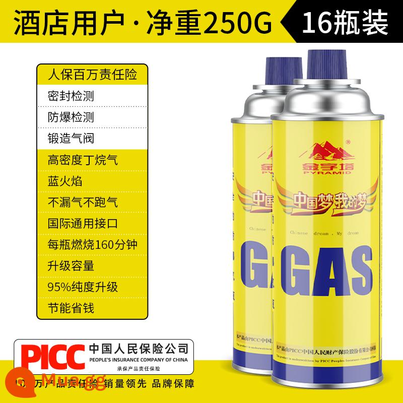 Kim tự tháp lò cassette bình gas ngoài trời thẻ từ lò butan khí hóa lỏng khí gas gas xi lanh nhỏ bình gas - 16 chai* (250g/chai) dành cho người dùng khách sạn