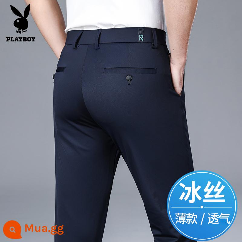 Playboy Phù Hợp Với Quần Nam Chính Thức Thu Đông Co Giãn Đen Thẳng Nam Quần Xuân Thu 2024 phong Cách Mới - 5192 Xanh Navy [Phong Cách Mùa Hè Mỏng]