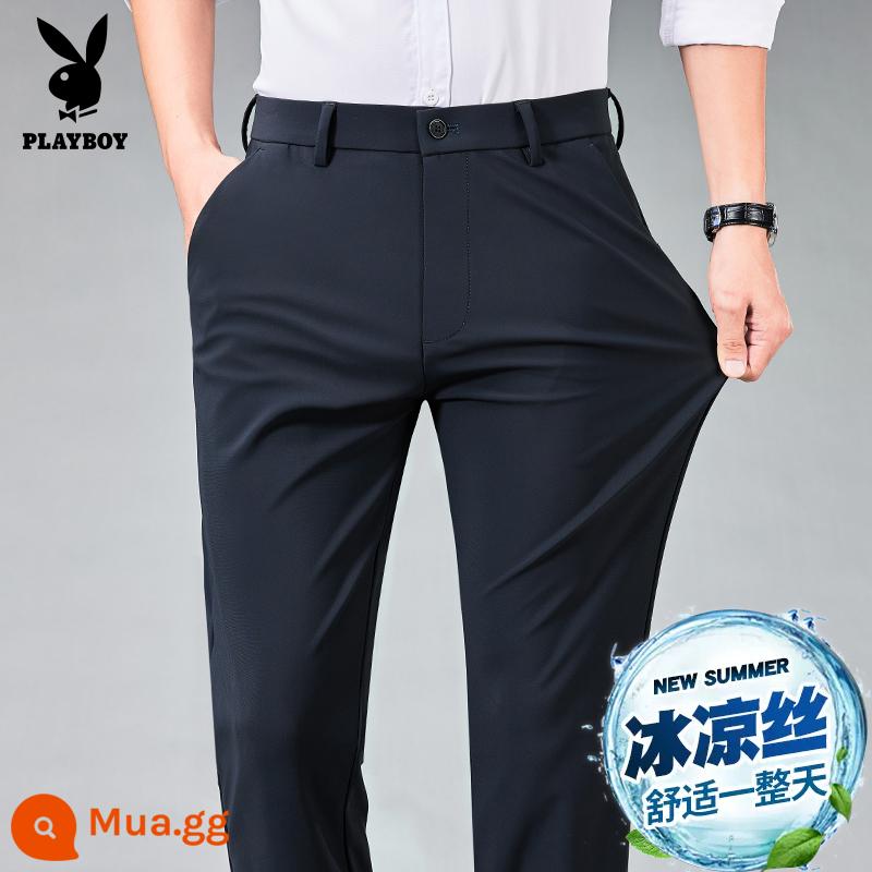 Playboy Phù Hợp Với Quần Nam Chính Thức Thu Đông Co Giãn Đen Thẳng Nam Quần Xuân Thu 2024 phong Cách Mới - 5188 Xanh Navy [Phong Cách Mùa Hè Mỏng]