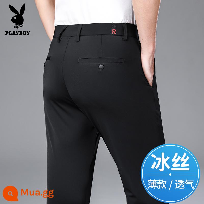 Playboy Phù Hợp Với Quần Nam Chính Thức Thu Đông Co Giãn Đen Thẳng Nam Quần Xuân Thu 2024 phong Cách Mới - 5192 đen [kiểu mỏng mùa hè]